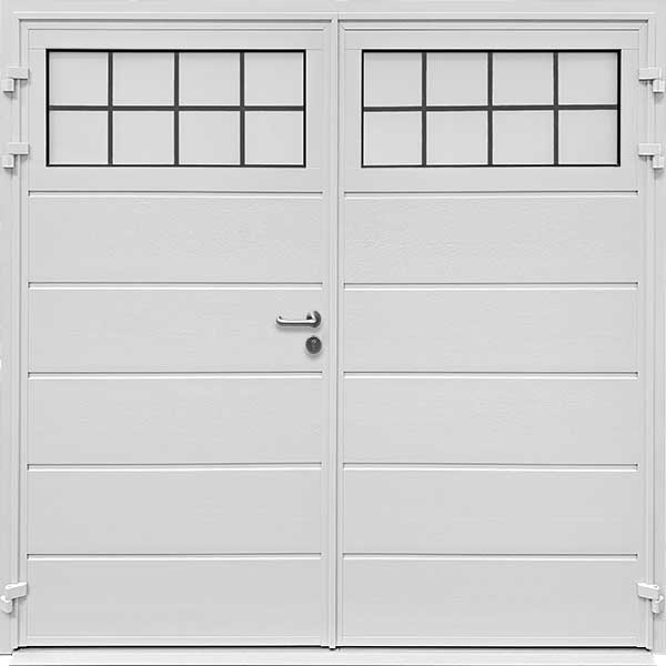 Side Hinged Double Walled Steel Horizontal Centre Ribbed garage door